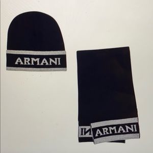 Armani baby hat and scarf set